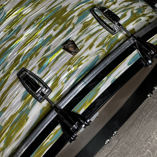 Used Ludwig Classic Maple Pro Beat 3pc Drum Set Blue Olive Oyster - Drum Center Of Portsmouth