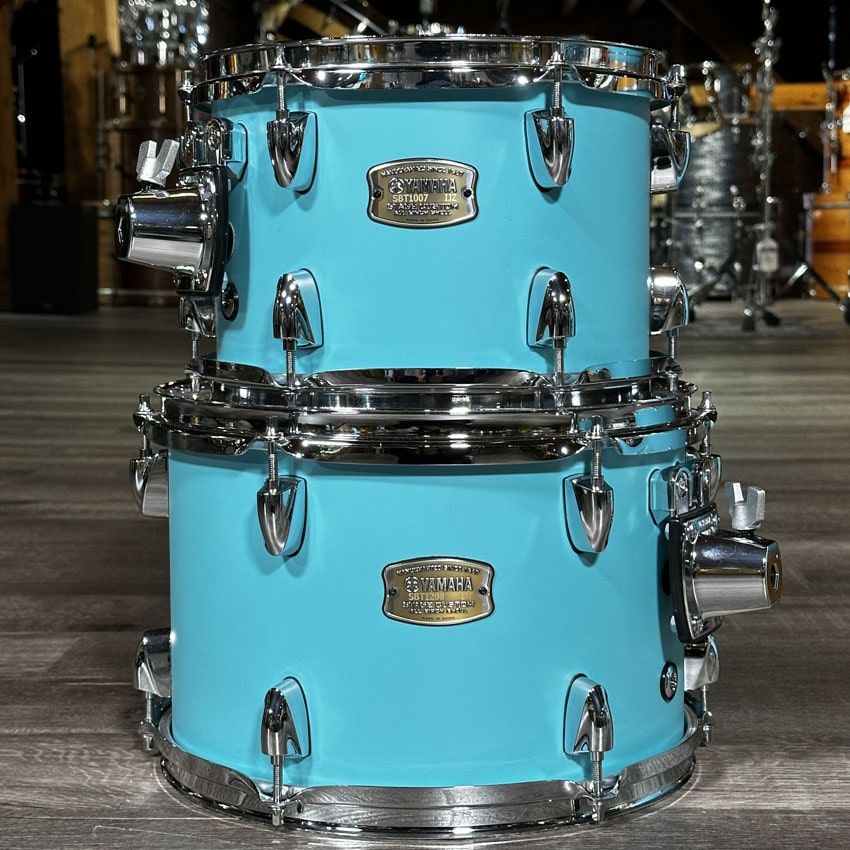 Used Yamaha Stage Custom Birch 5pc Drum Set Matte Surf Green - Very Good - Drum Center Of Portsmouth