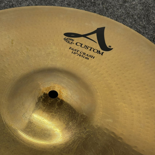 Used Zildjian A Custom Fast Crash Cymbal 18" - Very Good - Drum Center Of Portsmouth