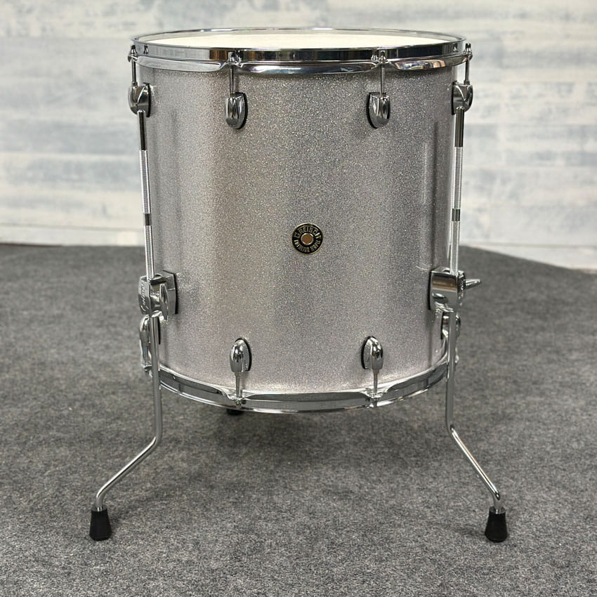 Used Gretsch Catalina Maple Floor Tom 16x16 Silver Sparkle - Very Good - Drum Center Of Portsmouth