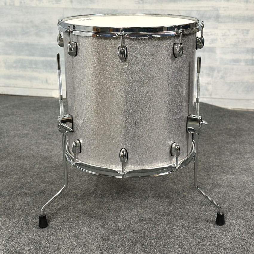 Used Gretsch Catalina Maple Floor Tom 16x16 Silver Sparkle - Very Good - Drum Center Of Portsmouth