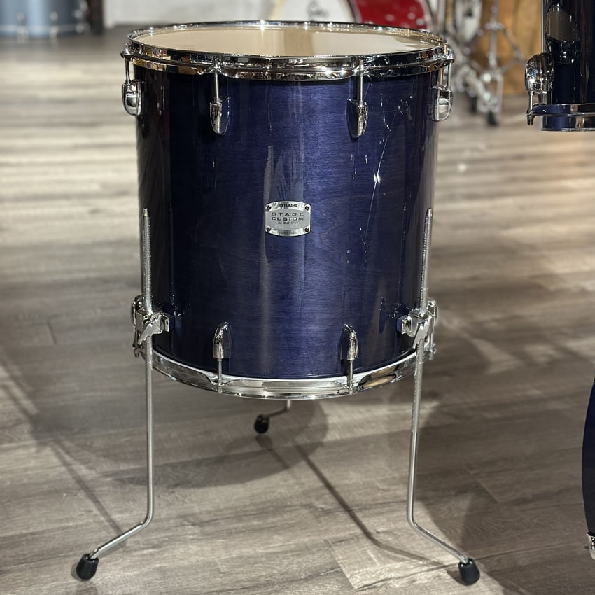 Used Yamaha Stage Custom Birch 4pc Drum Set Transparent Blue - Good - Drum Center Of Portsmouth