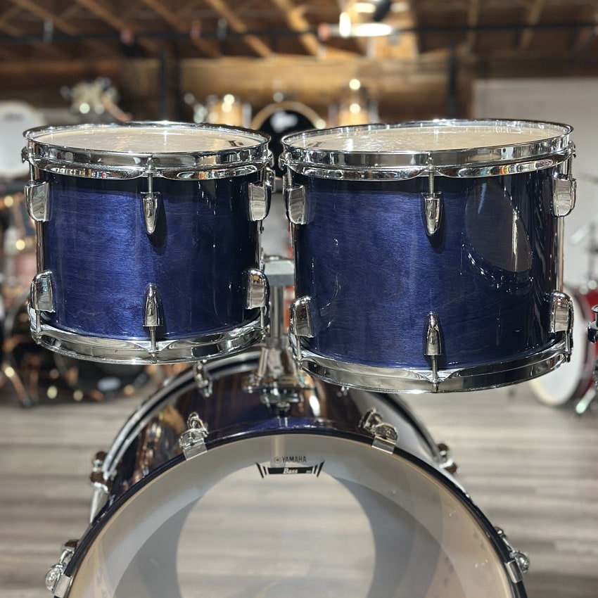 Used Yamaha Stage Custom Birch 4pc Drum Set Transparent Blue - Good - Drum Center Of Portsmouth