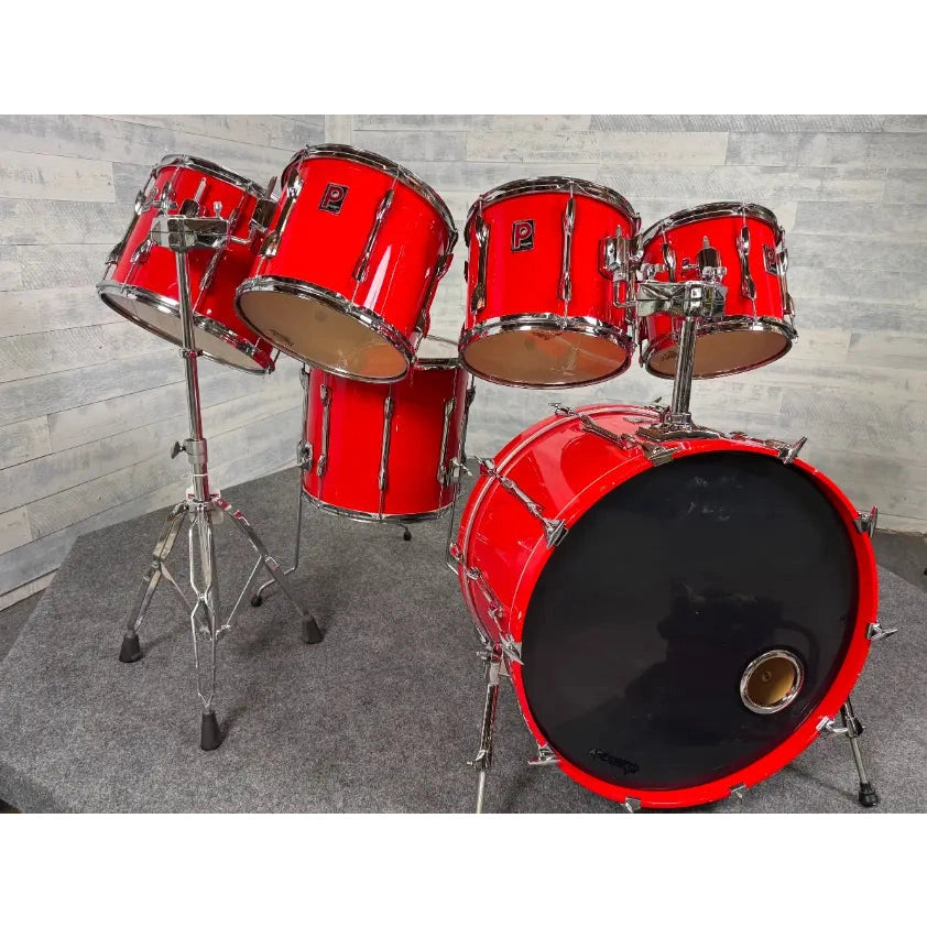 Vintage Premier Projector 6pc Drum Set Inferno Red - Good - Drum Center Of Portsmouth