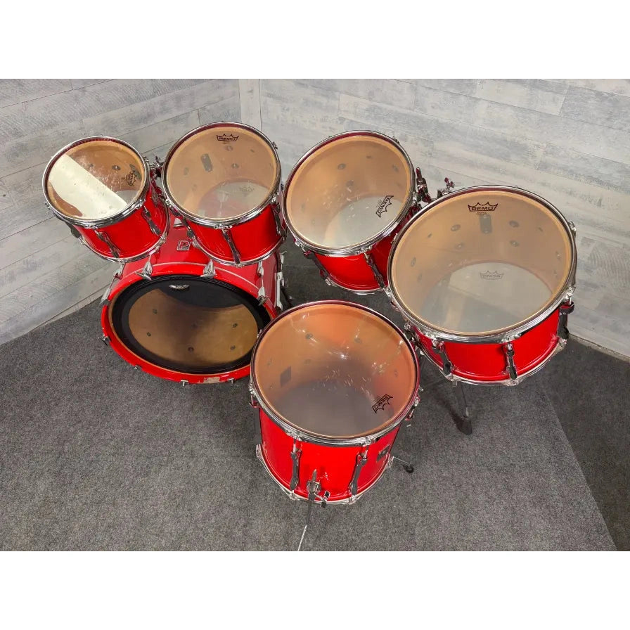 Vintage Premier Projector 6pc Drum Set Inferno Red - Good - Drum Center Of Portsmouth