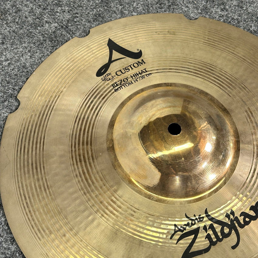 Used Zildjian A Custom Rezo Hi Hat Cymbal Bottom 14 - Good - Drum Center Of Portsmouth