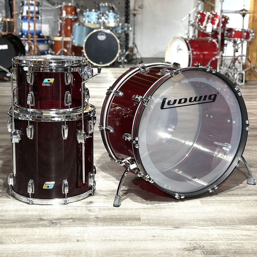 Used Ludwig Vistalite Pro Beat 3pc Drum Set Red - Very Good - Drum Center Of Portsmouth