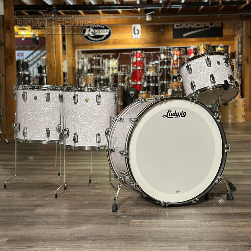 Ludwig Classic Maple 4pc Bonham Drum Set White Marine Pearl - Drum Center Of Portsmouth