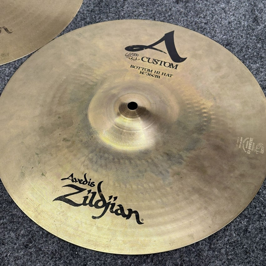 Used Zildjian A Custom Hi Hat Cymbals 14" - Very Good - Drum Center Of Portsmouth