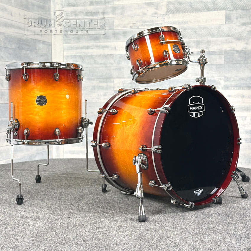 Mapex Saturn Evolution Hybrid Organic Rock 3 Pc Drum Set w/o Snare 22/12/16 Exotic Sunburst - Drum Center Of Portsmouth