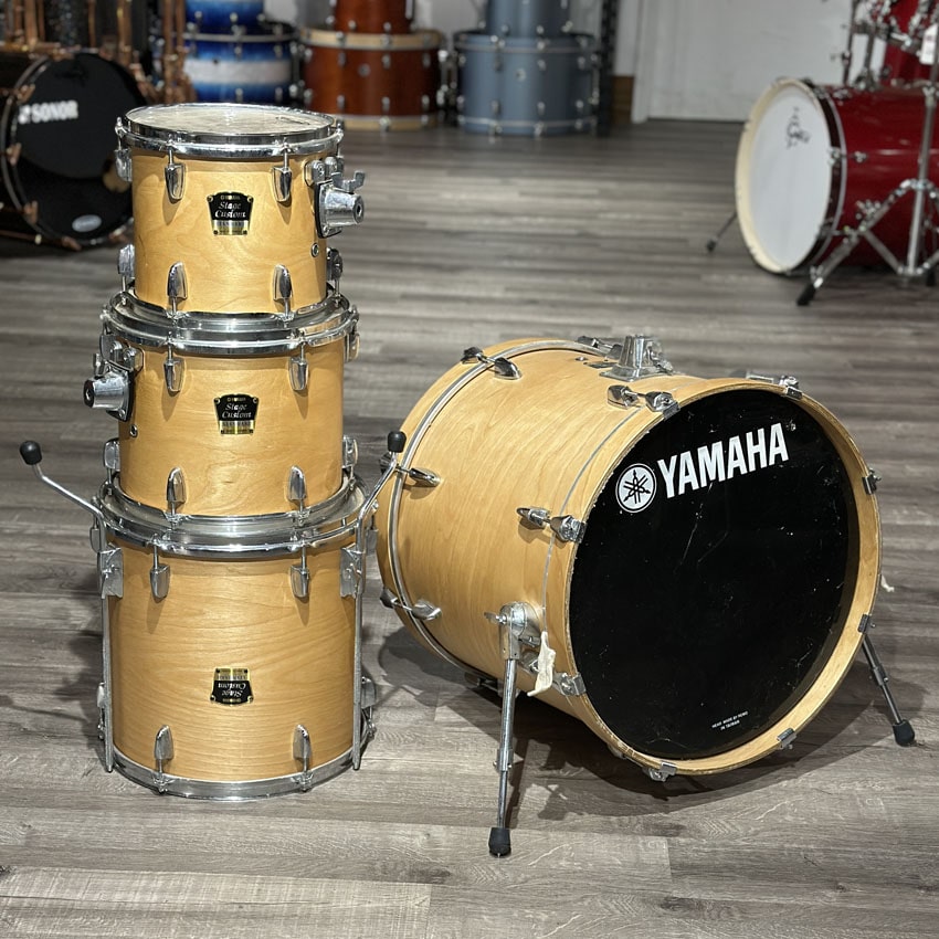 Used Yamaha Stage Custom Birch Standard 4pc Satin Natural - Good - Drum Center Of Portsmouth