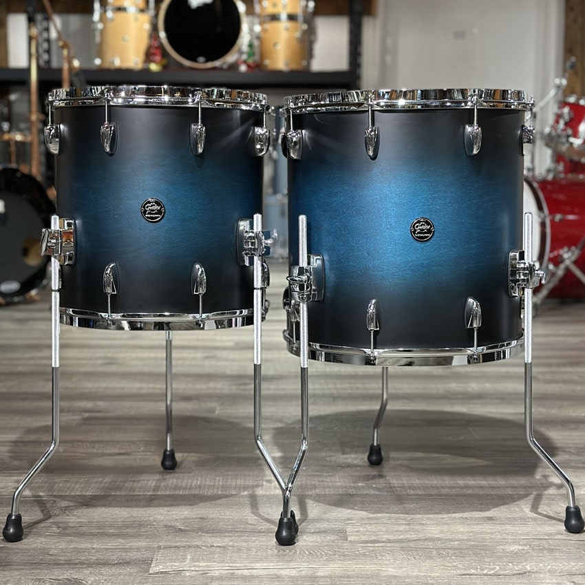 Used Gretsch Renown 6pc Drum Set Satin Antique Blue Burst - Very Good - Drum Center Of Portsmouth