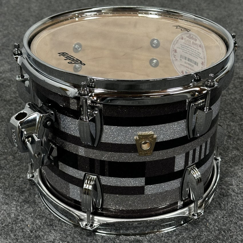 Used Ludwig Classic Maple Tom 10x8 Digital Black Sparkle - Excellent - Drum Center Of Portsmouth