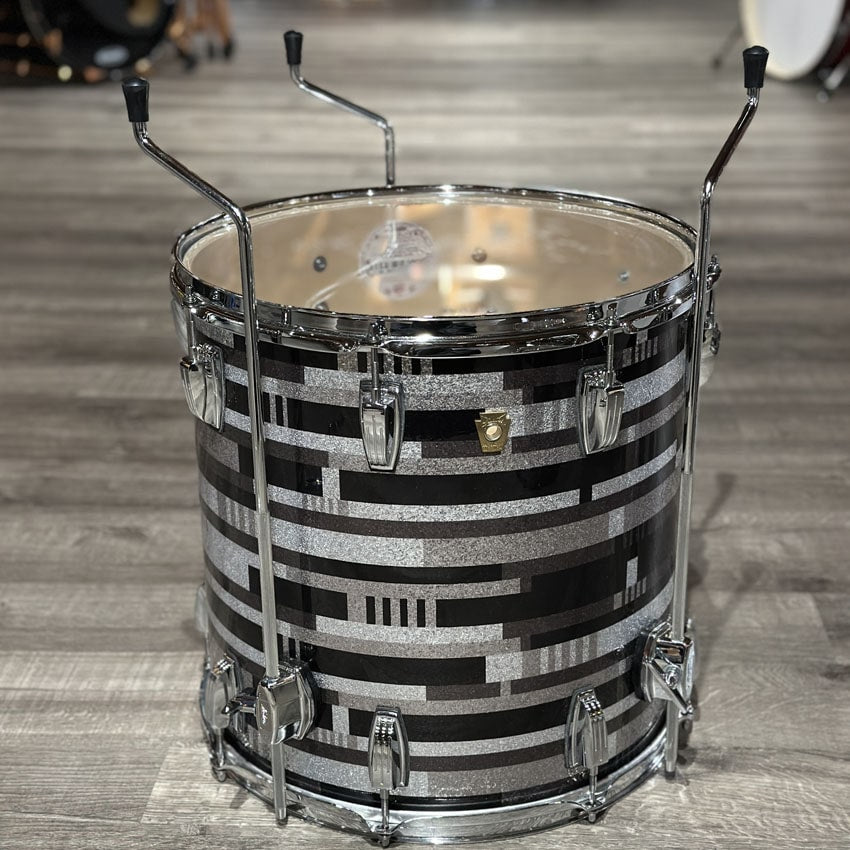Used Ludwig Classic Maple 3pc Drum Set Digital Black Sparkle - Excellent - Drum Center Of Portsmouth