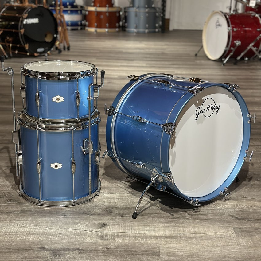 Used George Way Studio Tuxedo 3pc Drum Set Million Dollar Baby Blue - Drum Center Of Portsmouth