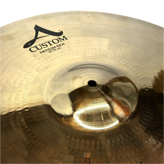 Used Zildjian A Custom Medium Ride Cymbal 20" - Very Good - Drum Center Of Portsmouth