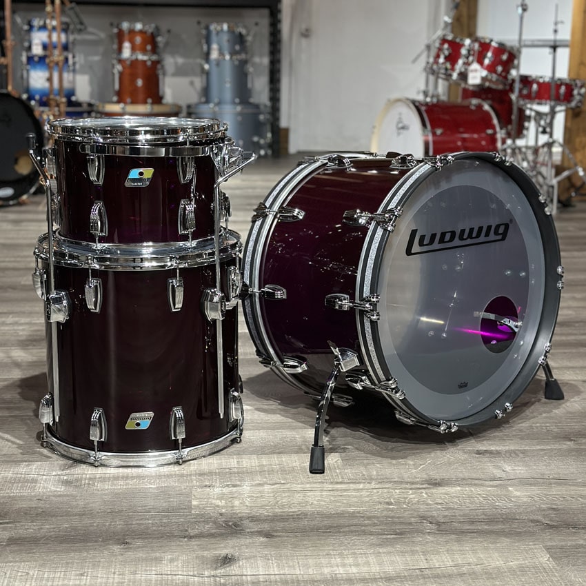 Used Ludwig Vistalite 3pc Fab Drum Set Purple - Excellent - Drum Center Of Portsmouth