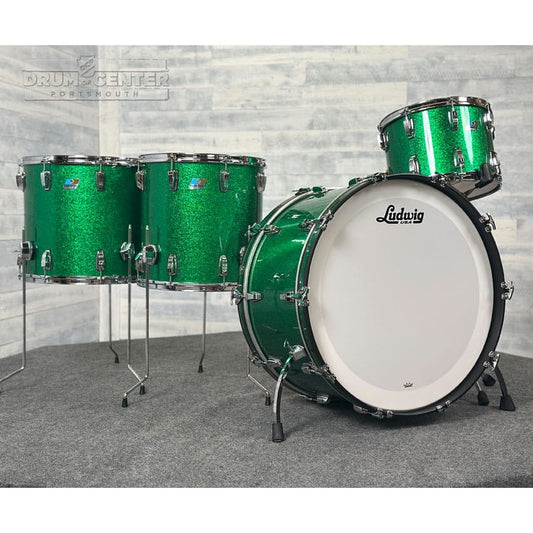 Ludwig Classic Oak 4pc Bonham Drum Set Green Sparkle - Drum Center Of Portsmouth