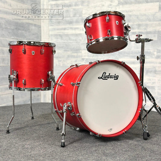 Ludwig Neusonic Downbeat 3pc Drum Set Satin Diablo Red - Drum Center Of Portsmouth