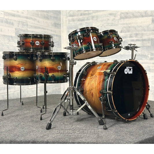 DW Collectors SonicPly 6pc Drum Set Royal Blue Burst Padauk w/Black Hw - Drum Center Of Portsmouth