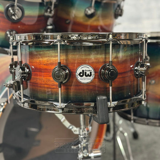 DW Collectors SonicPly 6pc Drum Set Royal Blue Burst Padauk w/Black Hw - Drum Center Of Portsmouth