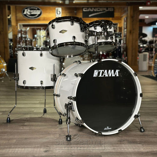 Tama Starclassic Walnut/Birch 4pc Drum Set Piano White w/Black Hardware - DCP Exclusive! - Drum Center Of Portsmouth