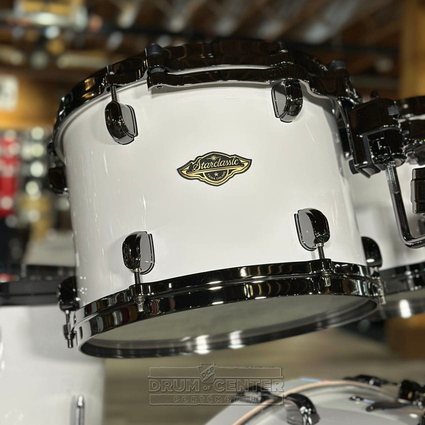 Tama Starclassic Walnut/Birch 4pc Drum Set Piano White w/Black Hardware - DCP Exclusive! - Drum Center Of Portsmouth
