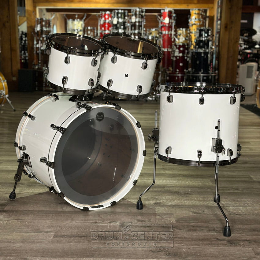 Tama Starclassic Walnut/Birch 4pc Drum Set Piano White w/Black Hardware - DCP Exclusive! - Drum Center Of Portsmouth