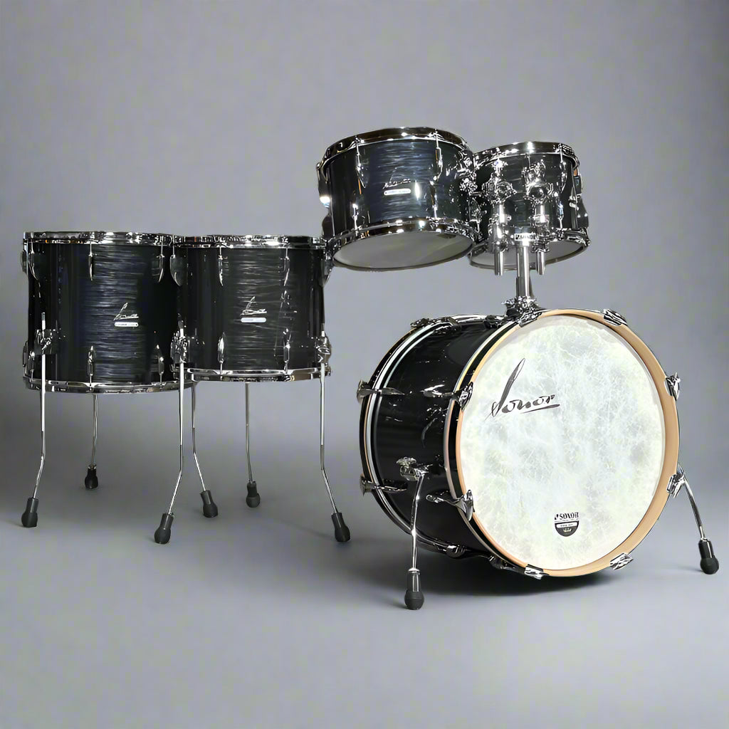 Used Sonor Vintage Series 5pc Drum Set Black Slate - Very Good - Drum Center Of Portsmouth
