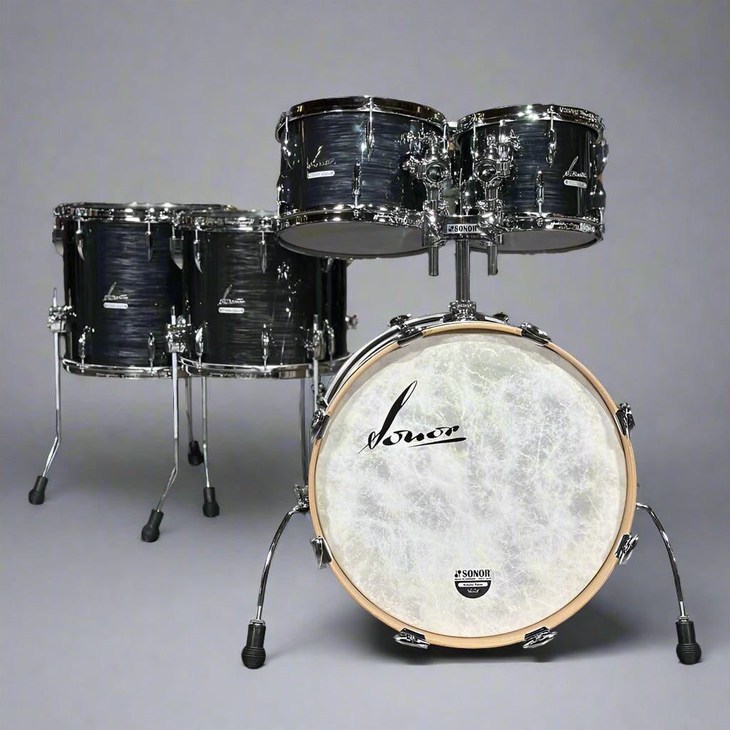 Used Sonor Vintage Series 5pc Drum Set Black Slate - Very Good - Drum Center Of Portsmouth