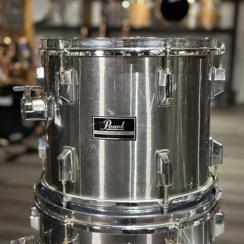 Used Pearl Export 4pc Drum Set Brushed Chrome - Fair - Drum Center Of Portsmouth