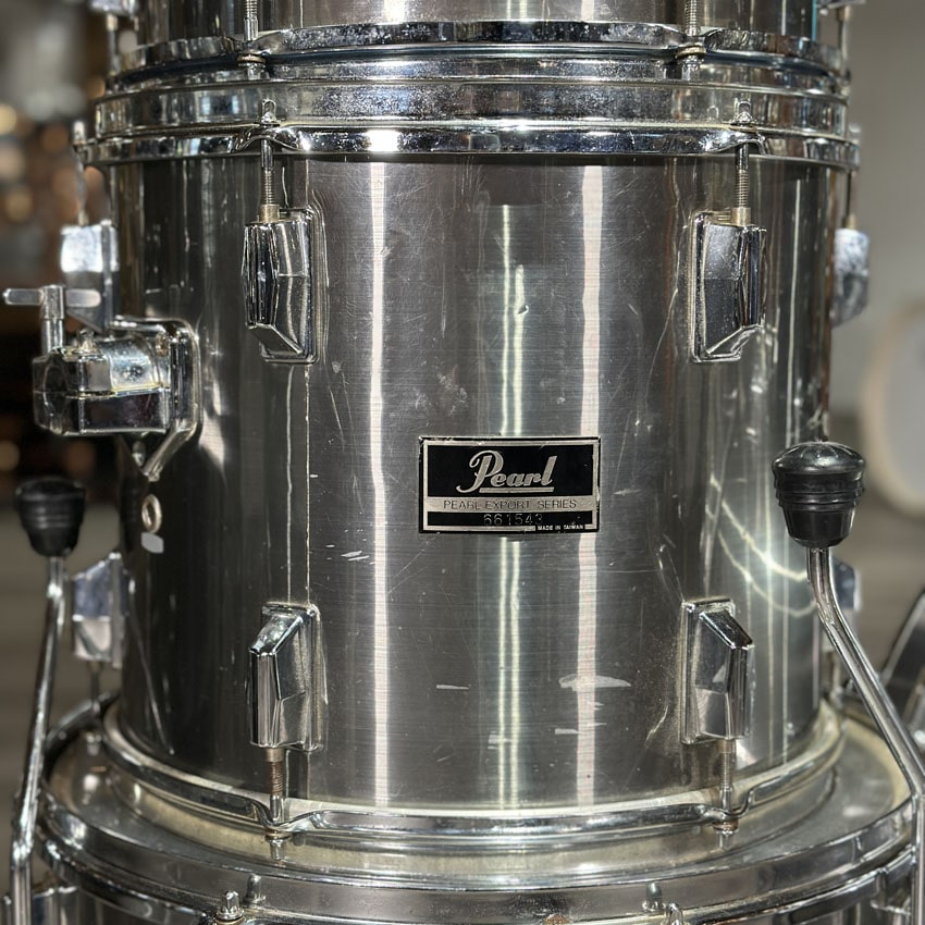 Used Pearl Export 4pc Drum Set Brushed Chrome - Fair - Drum Center Of Portsmouth