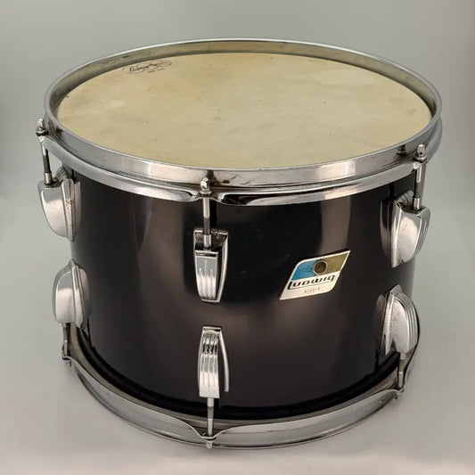 Used Vintage Ludwig 3-Ply Tom 13x9 Black w/White Interior - Fair - Drum Center Of Portsmouth