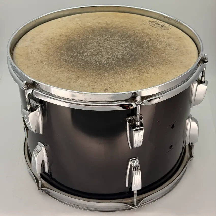 Used Vintage Ludwig 3-Ply Tom 13x9 Black w/White Interior - Fair - Drum Center Of Portsmouth