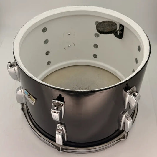 Used Vintage Ludwig 3-Ply Tom 13x9 Black w/White Interior - Fair - Drum Center Of Portsmouth