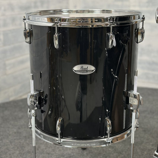 Used Pearl Professional Maple 4pc Drum Set Piano Black - Very Good - Drum Center Of Portsmouth