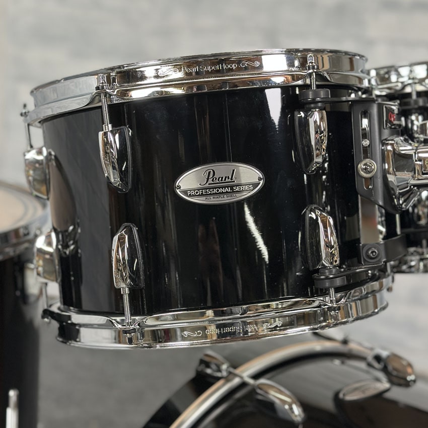 Used Pearl Professional Maple 4pc Drum Set Piano Black - Very Good - Drum Center Of Portsmouth