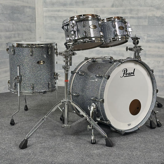 Used Pearl Masters Maple/Gum 4pc Drum Set Crystal Rain - Excellent - Drum Center Of Portsmouth