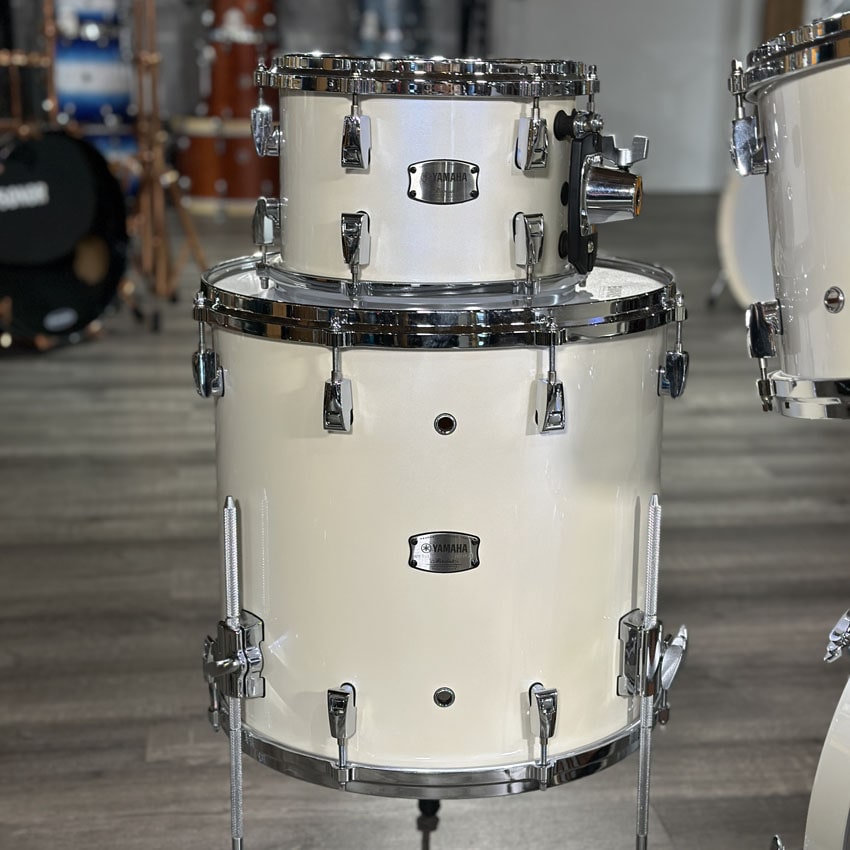 Used Yamaha Absolute Hybrid Maple 5pc Drum Set Polar White - Excellent - Drum Center Of Portsmouth