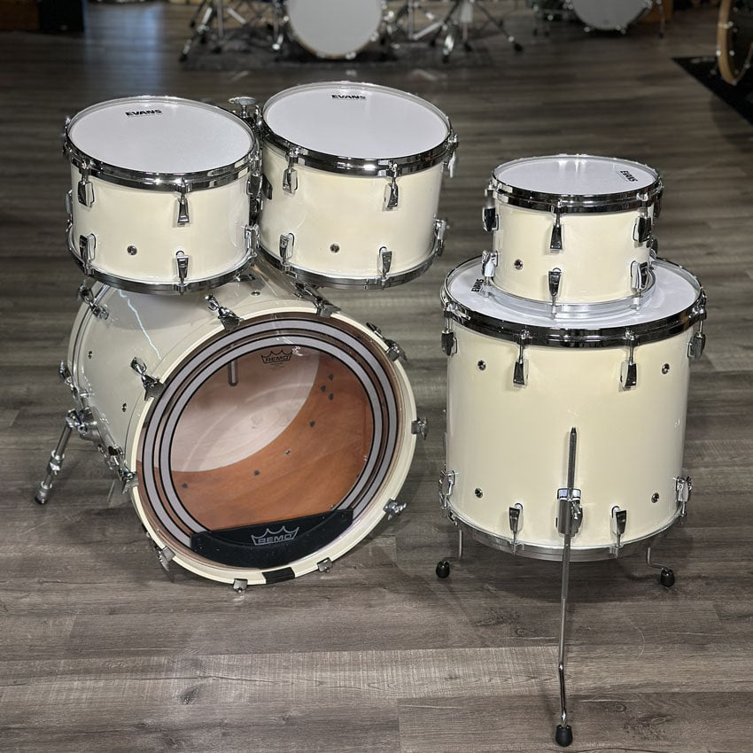 Used Yamaha Absolute Hybrid Maple 5pc Drum Set Polar White - Excellent - Drum Center Of Portsmouth