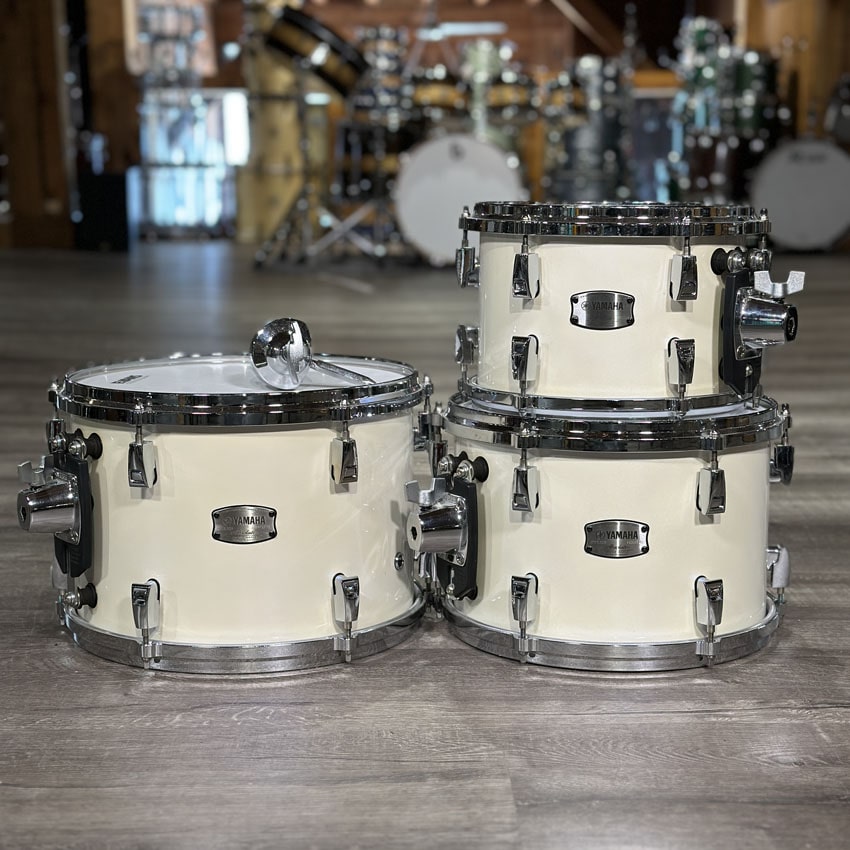Used Yamaha Absolute Hybrid Maple 5pc Drum Set Polar White - Excellent - Drum Center Of Portsmouth