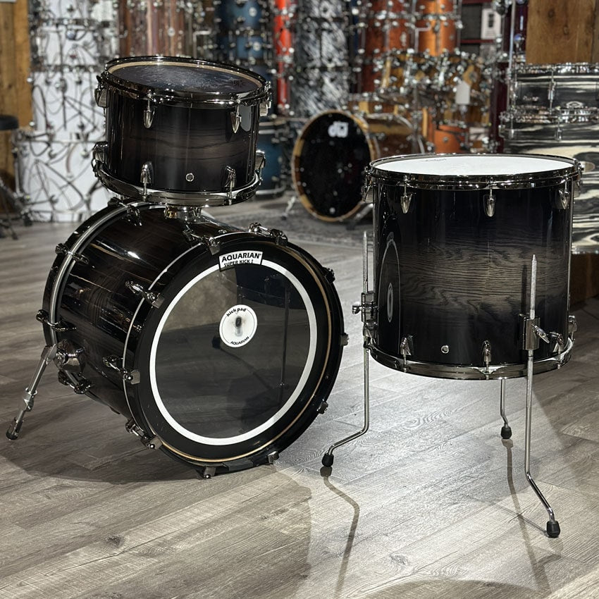 Used Yamaha Live Custom Oak 3pc Drumset Black Shadow Sunburst - Very Good - Drum Center Of Portsmouth