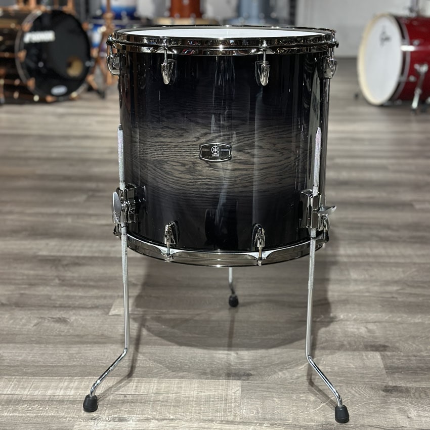 Used Yamaha Live Custom Oak 3pc Drumset Black Shadow Sunburst - Very Good - Drum Center Of Portsmouth