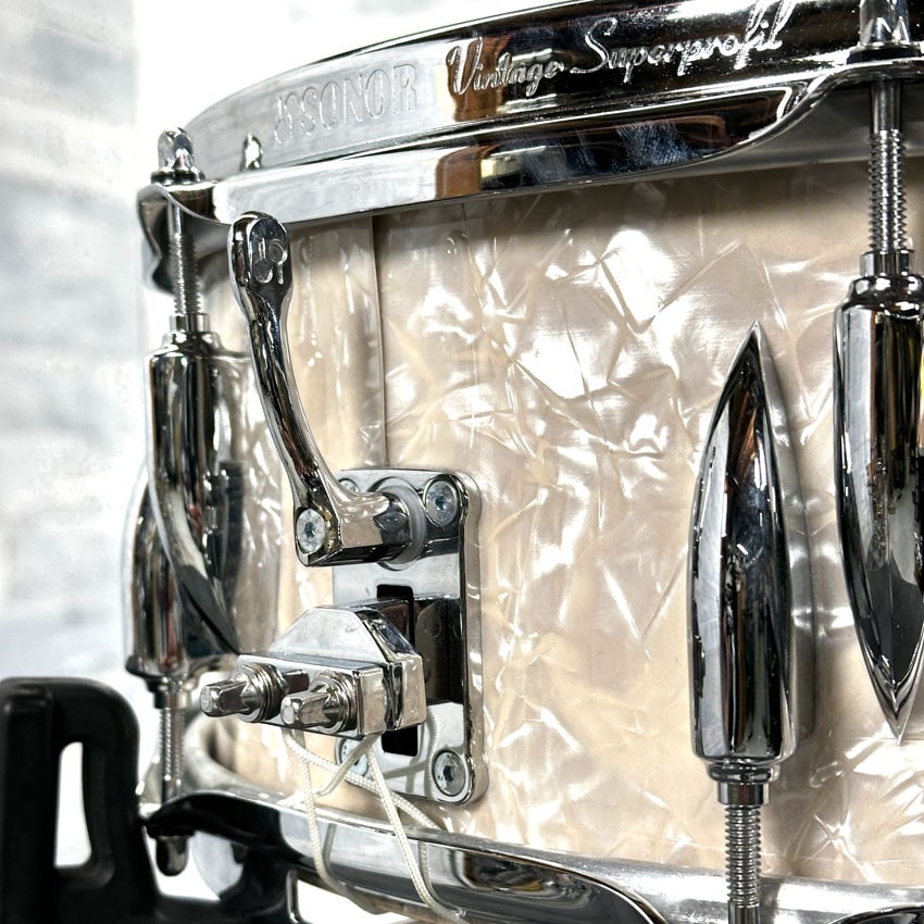 Used Sonor Vintage Series Snare Drum 14x5.75 White Marine Pearl - Very Good - Drum Center Of Portsmouth