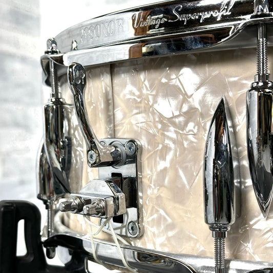 Used Sonor Vintage Series Snare Drum 14x5.75 White Marine Pearl - Very Good - Drum Center Of Portsmouth