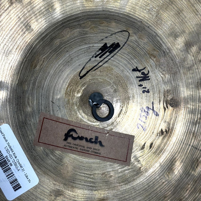 Used Funch Nefertiti Ride Cymbal 21" 2158 grams - Excellent - Drum Center Of Portsmouth