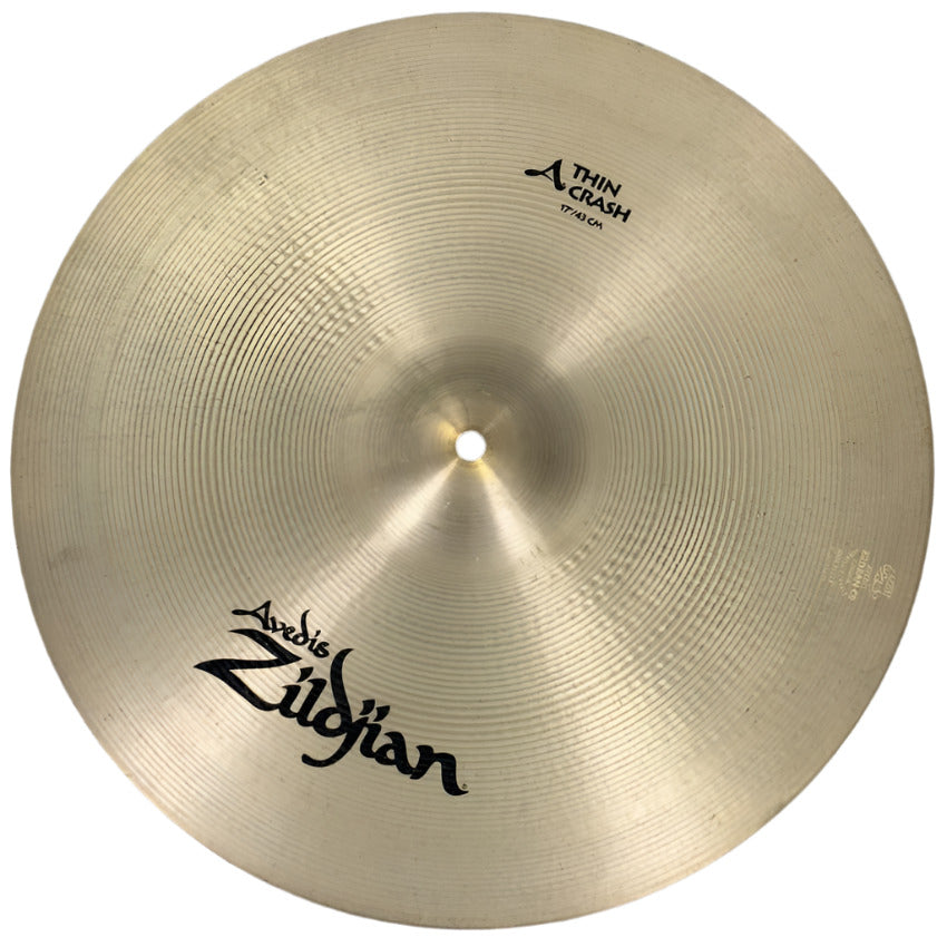 Used Zildjian A Thin Crash Cymbal 17" 1298 grams - Good - Drum Center Of Portsmouth