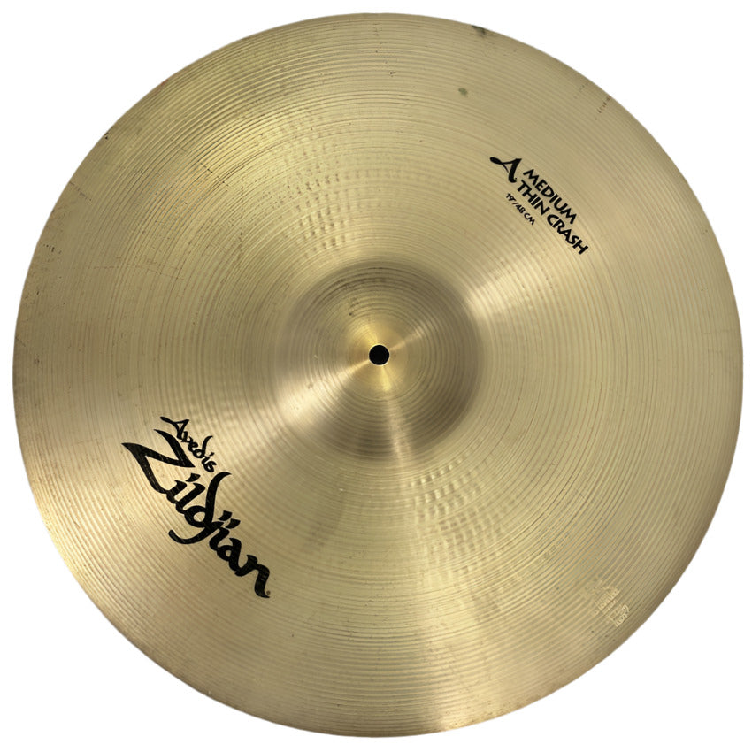 Used Zildjian A Medium Thin Crash Cymbal 19" - Good - Drum Center Of Portsmouth