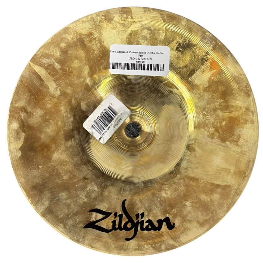 Used Zildjian A Custom Splash Cymbal 8" (Cracked) - Fair - Drum Center Of Portsmouth