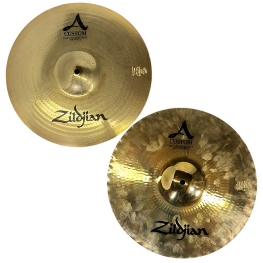 Used Zildjian A Custom Mastersound Hi Hat Cymbals 14" - Good - Drum Center Of Portsmouth